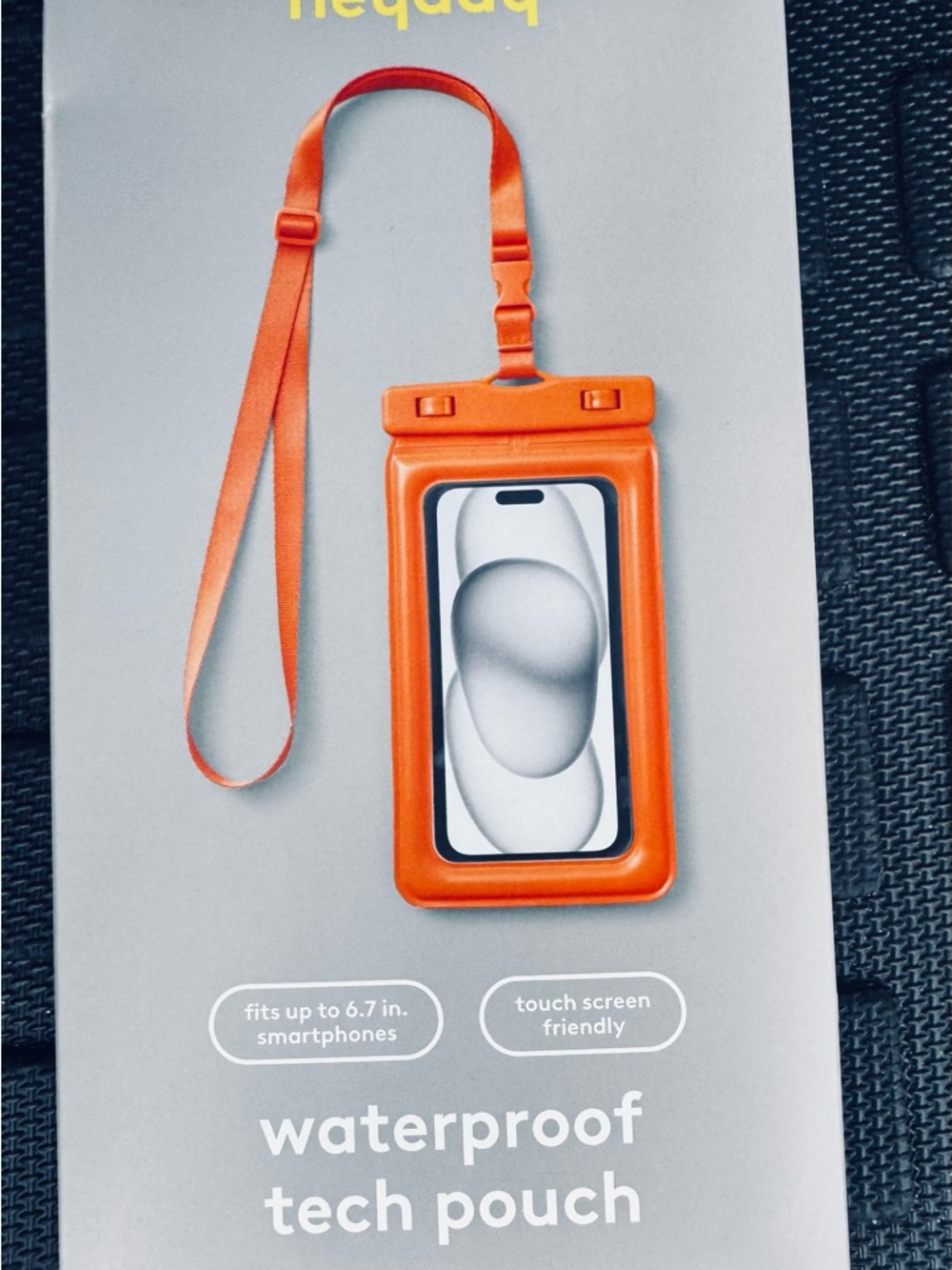 heyday Orange Waterproof Tech Pouch with Lanyard